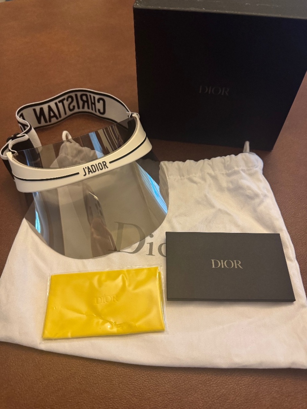 Preowned Christian Dior DiorClubV1U Sun Visor in Black and White